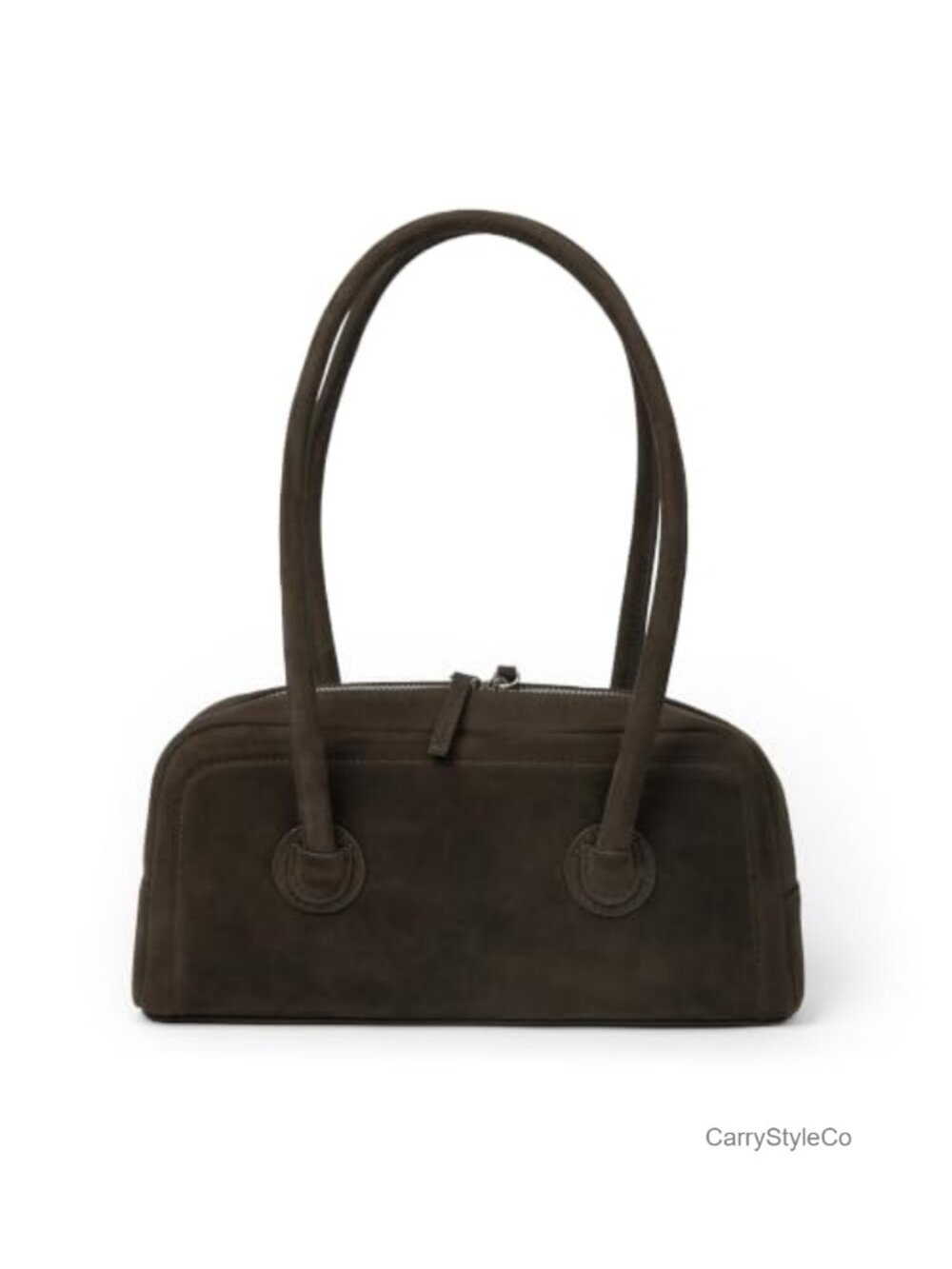 Women's Vegan Leather Baguette Shoulder Bag Retro Purse Zip Closure